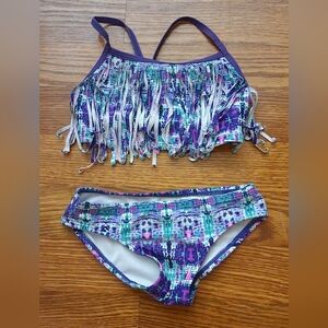 Kids Colorful Fringe Bikini Set - Size 3T